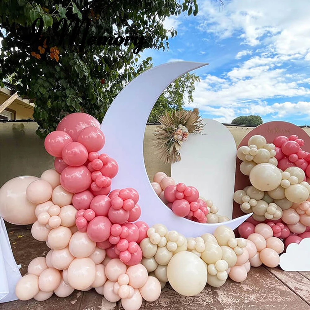 Supporto per copertura fondale portatile a forma di mezzaluna da 6,5 piedi per baby shower, eventi di compleanno e matrimoni personalizzati