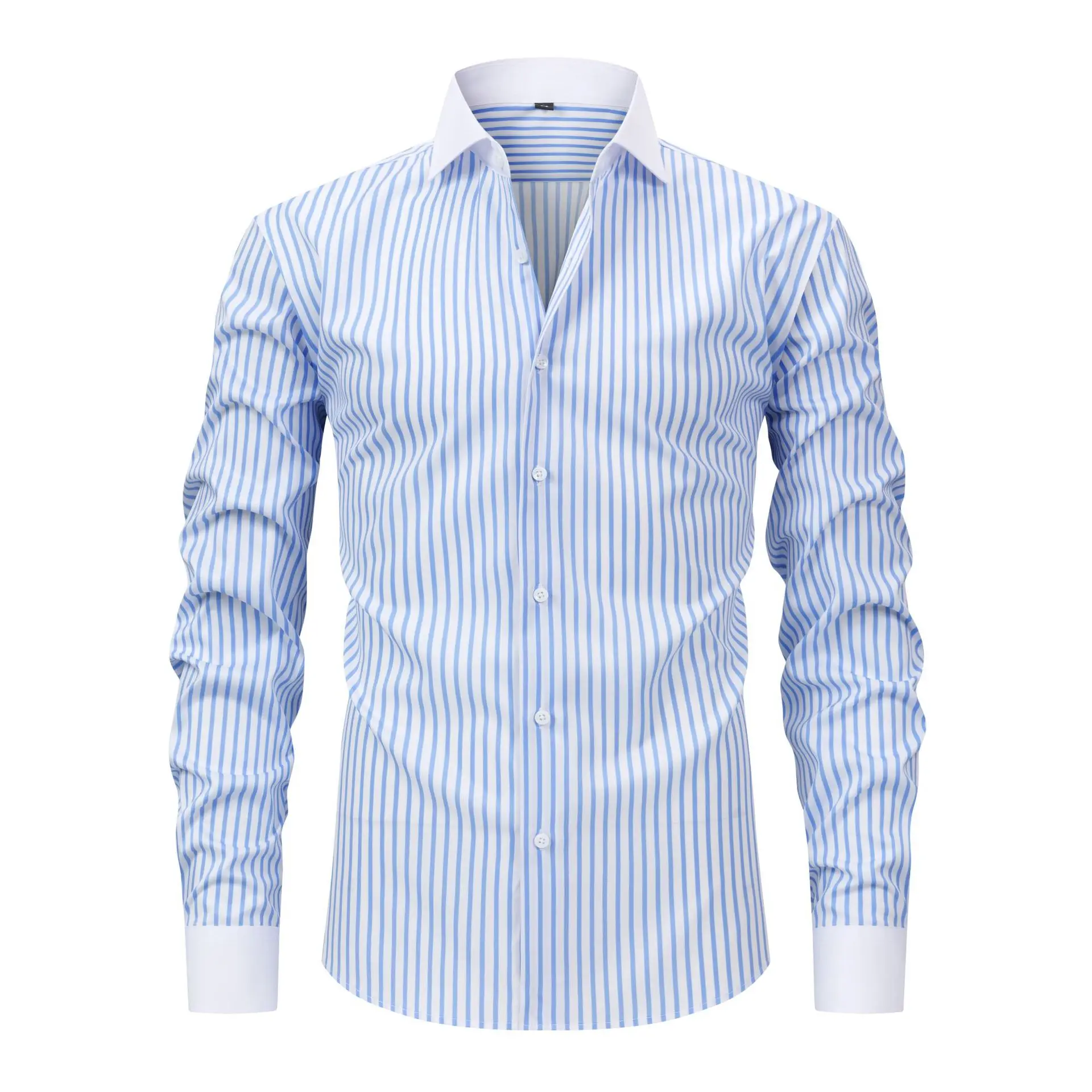 2025 New Men's Shirt White Classic French Cuff Long Sleeve Formal Business Buttons Male Dress Shirts Regular Fit Cufflinks Shirt