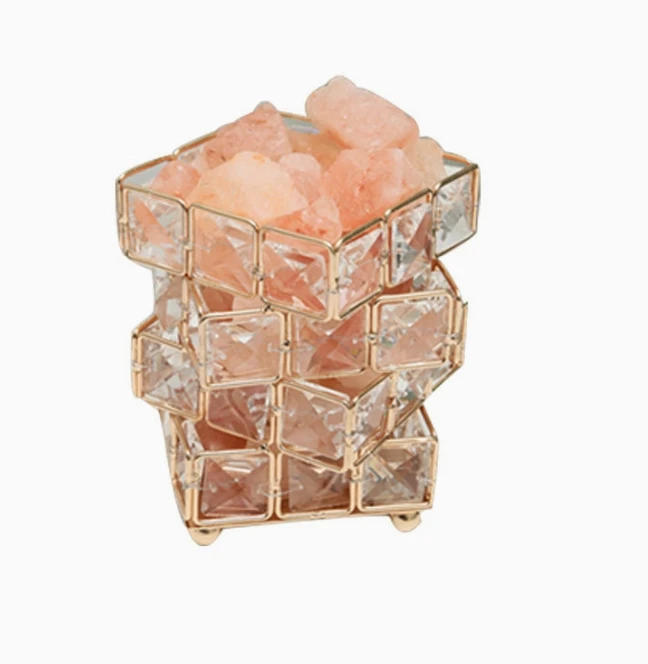 Natural Crystal Salt Lamp Four Layer Table Lamp Healing Rock Light for Meditation And Yoga Bedroom Living Room Decor