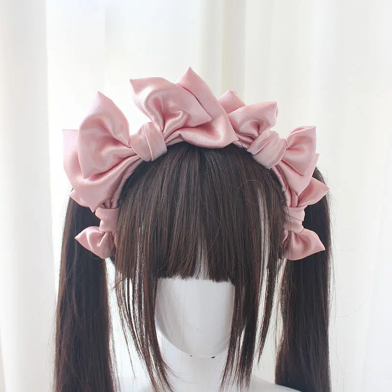 

Винтажная повязка на голову в стиле Лолита с бантом, винтажная французская повязка KC для женщин, оригинальные аксессуары для волос в стиле кукольного образа