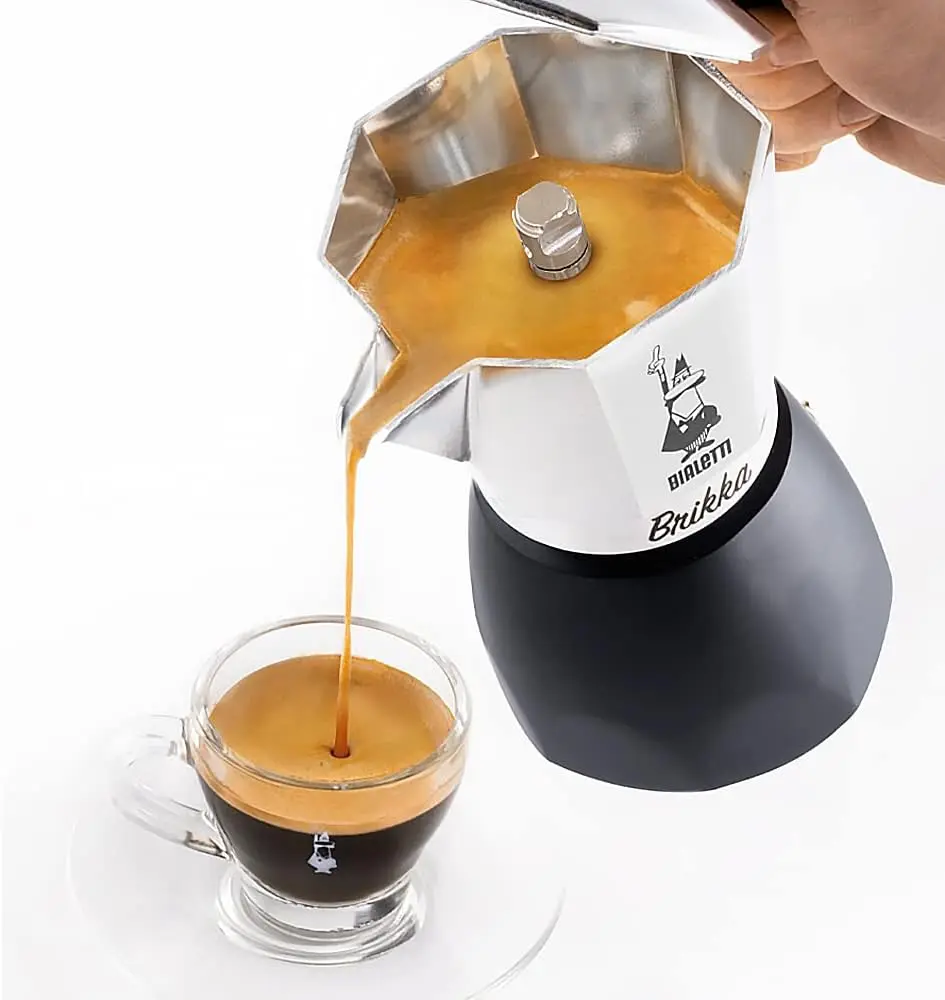 Bialetti - New Brikka, Moka Pot, the Only Stovetop Coffee Maker Capable of Producing a Crema-Rich Espresso, 4 Cups