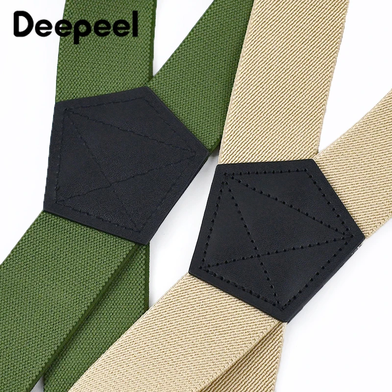 Deepeel 3.8*125cm Fashion Men Suspenders Adult 2 Clips Side Plastic Braces Strap for Belt Shirt Pants Suspender Male Jockstrap