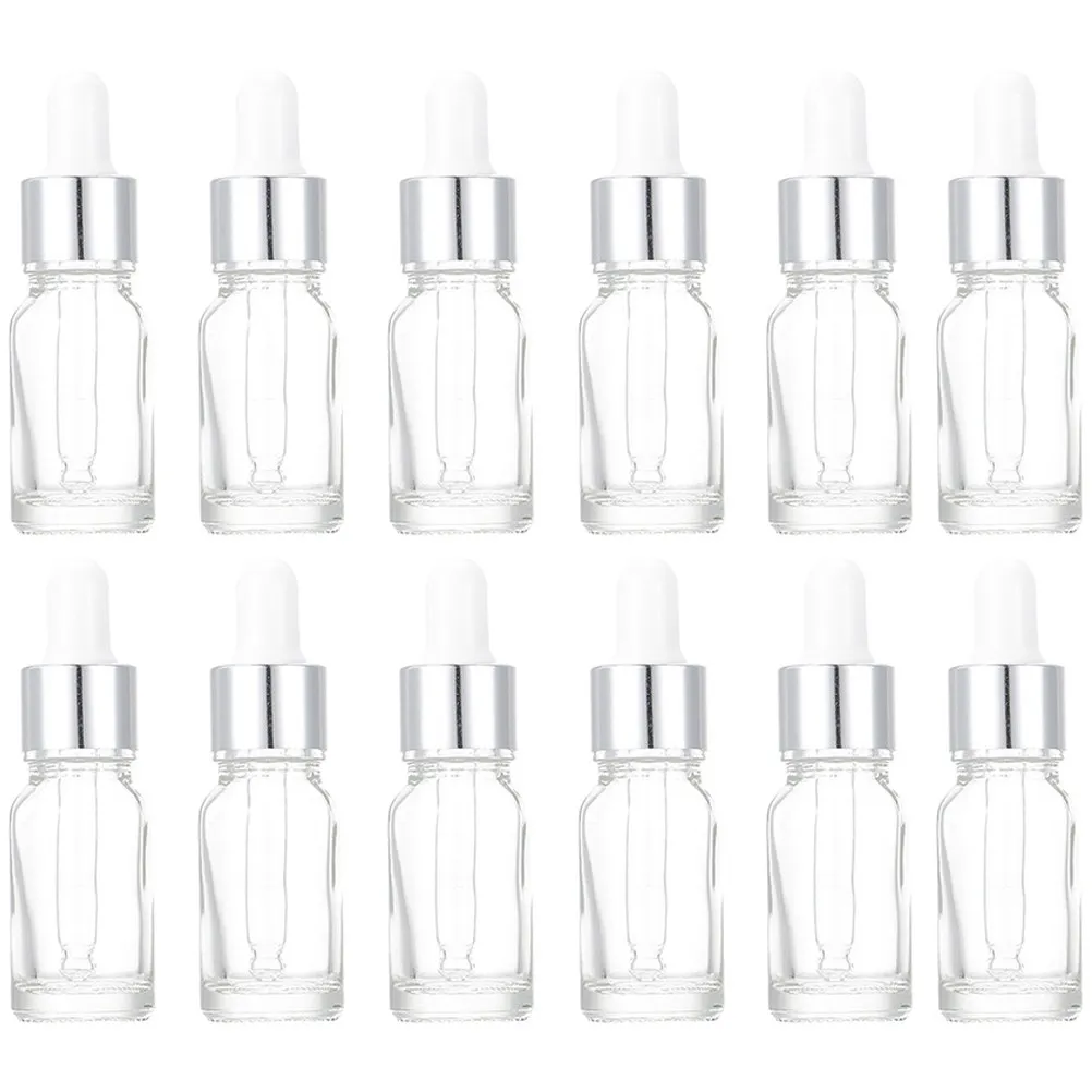 12Pcs Leakproof Essential Oil Dropper Bottles Thick Glass Small Portable Bottles for Perfume Aromatherapy Travel Use