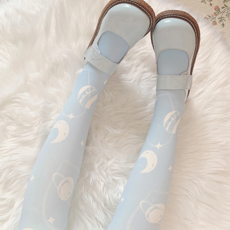 Girl Pink 3d Printed Stockings High Quality Polyester Summer Thin Cosplay Stockings Girl Harajuku Wakai Socks