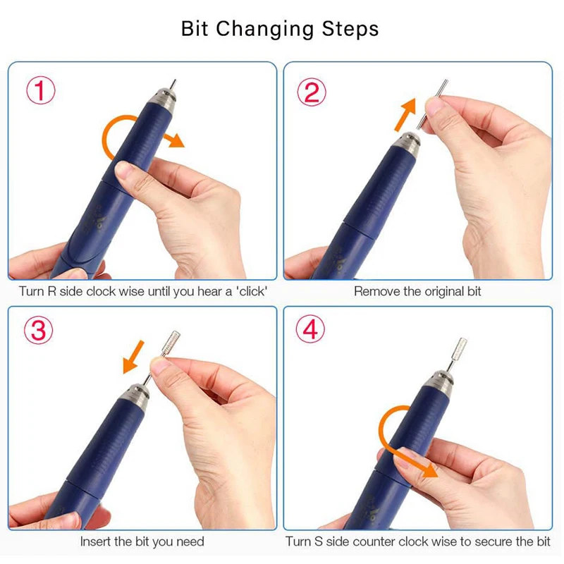 Pro Electric Nail Drill Nail Machine High Speed Handpiece 50000rpm Brushless Polishing Machine with Foot Control