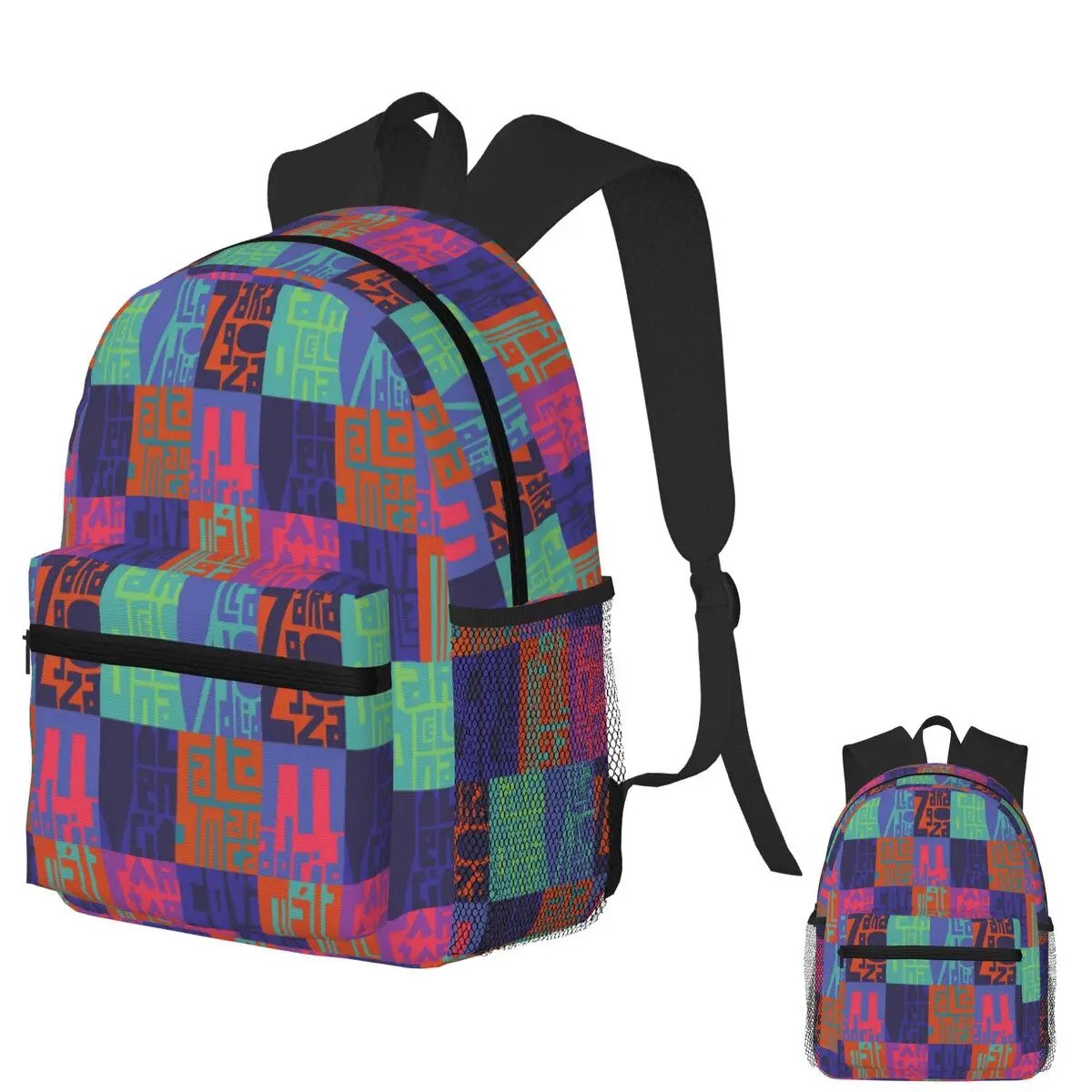 

Spain Cities Pop Art Poster In Spanish Student Backpack School Bag Hiking Travel Daypack for Men Women Bookbag Shoulder Bags