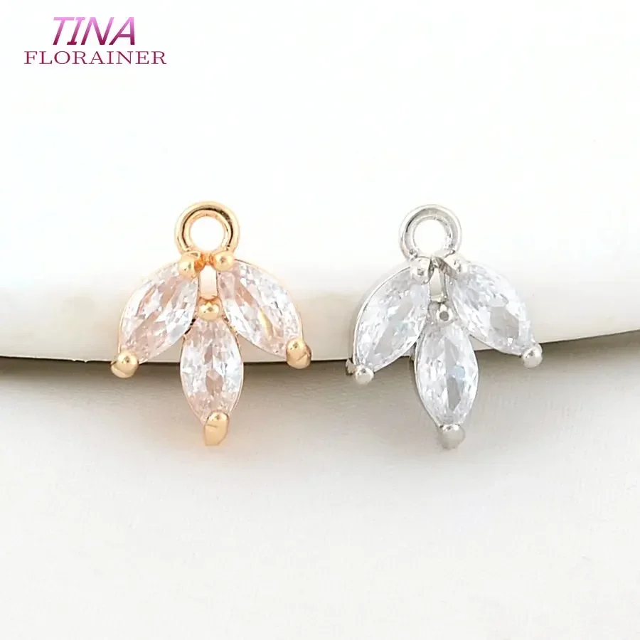 9,5*12MM 14K vergoldetes Messing Blatt Blätter Charms Anhänger Halskette Ohrringe Schmuckherstellung Zubehör Zubehör