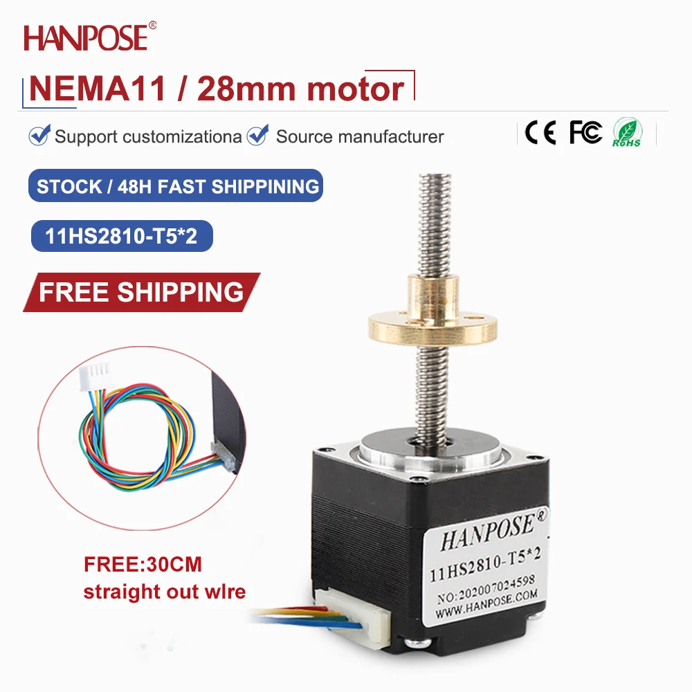 

NEMA11 11HS2810 1A бесплатная доставка винт шаговый двигатель трапециевидный винт трапециевидная резьба двухфазный четырехпроводной