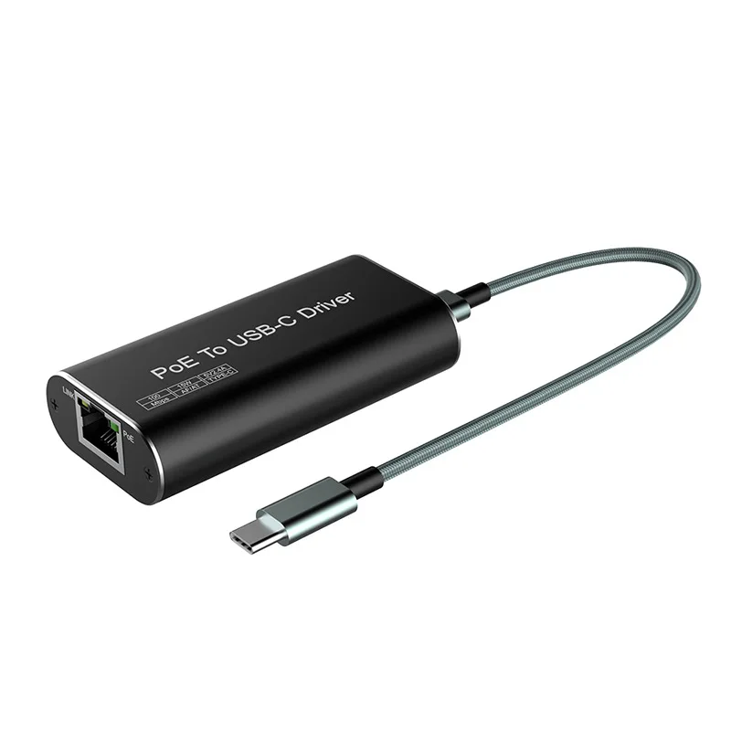 

POE Powered Type C Ethernet Adapter USB C to RJ45 LAN Network Card for Phone Tablet PC