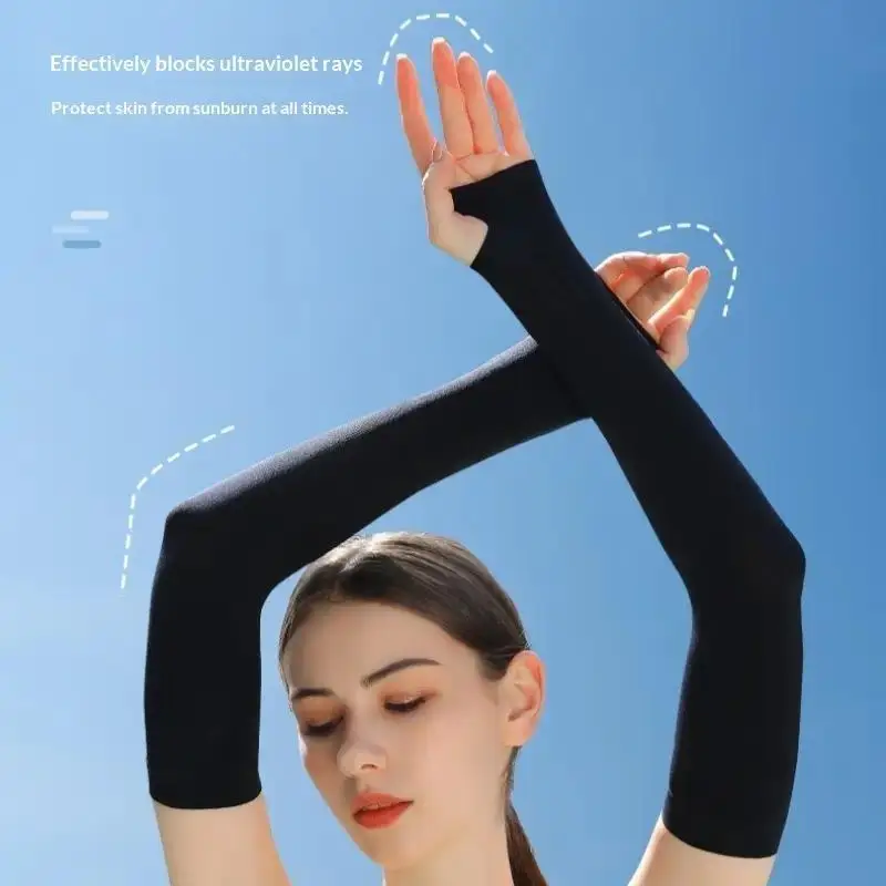 3 Pairs Ice Sleeves Stylish Simple Fingerless Outdoor Gloves, Ideal for Daily Commuting Sun Protection Accessories.