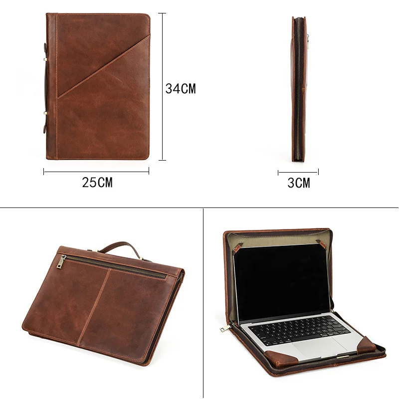 Suitable for Macbook Air 13.6-inch protective case vintage top cowhide Apple notebook case computer bag