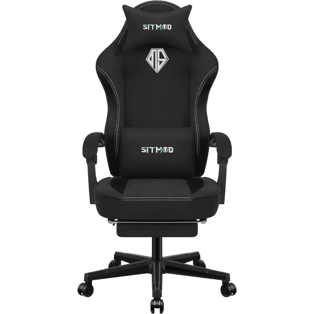 

Gaming Chairs for Adults with Footrest-PC Computer Ergonomic Video Game Chair-Backrest and Seat Height Adjustable Swivel Task