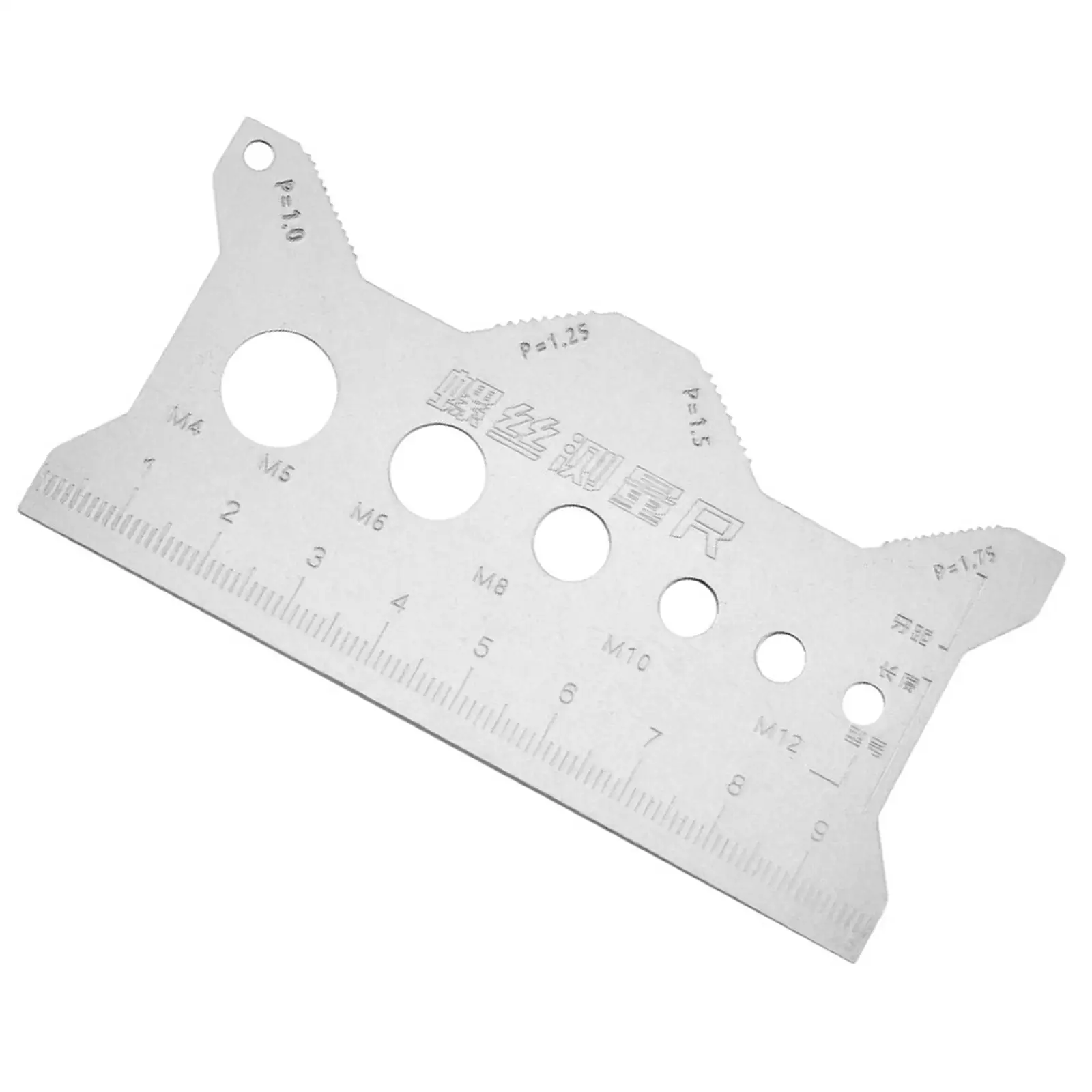 Metric Bolt Gauge Metal Screw Thread Gage Precision Measurement Ruler Portable Tool for Maintenance and Repair