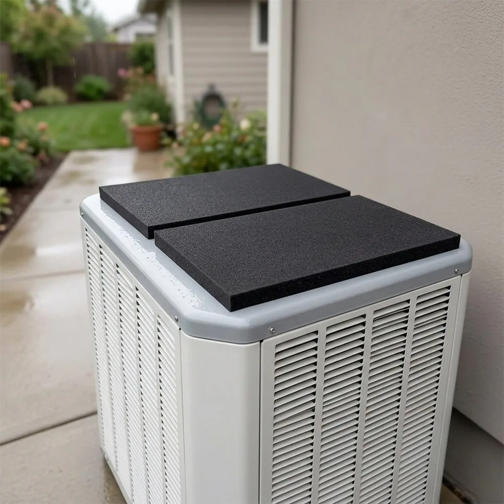 Strong Magnetic Backing Pad Sound Absorbing Air Conditioner Mat As Shown Magnetic Noise Reducer Easy Installation Foam Material