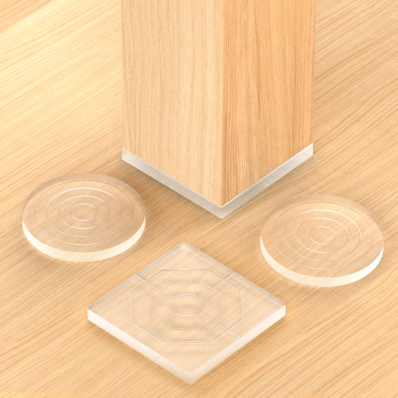 

4pcs Transparent Silicone Mat Furniture Foot Pads Anti-Slip Protective Cover For Table Chair Legs Wear-Resistant Sofa