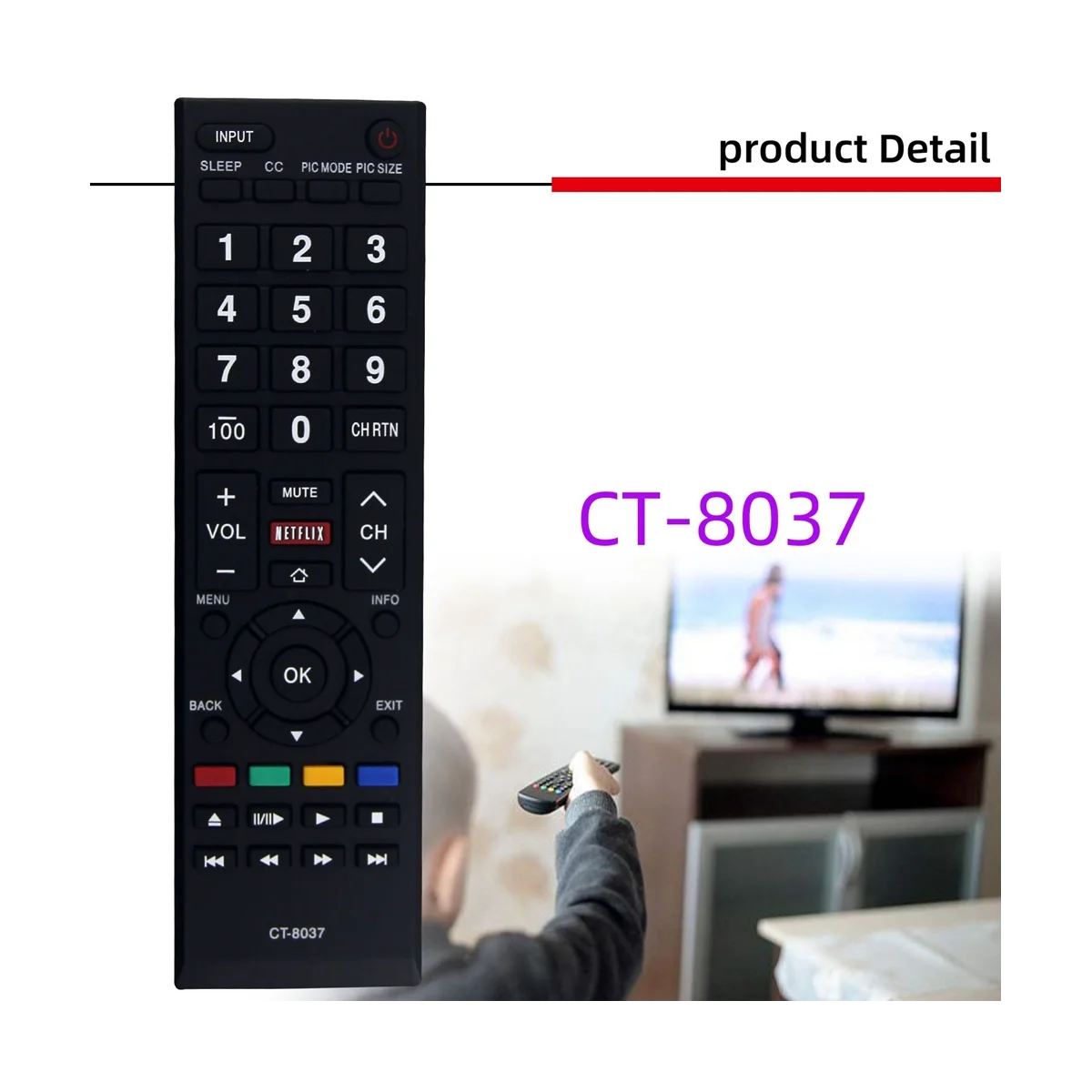 Pengganti Remote Control CT-8037 untuk HDTV pintar 40L3400 40L3400U 50L3400 50L3400U 58L5400 58L5400U 58L5400UC