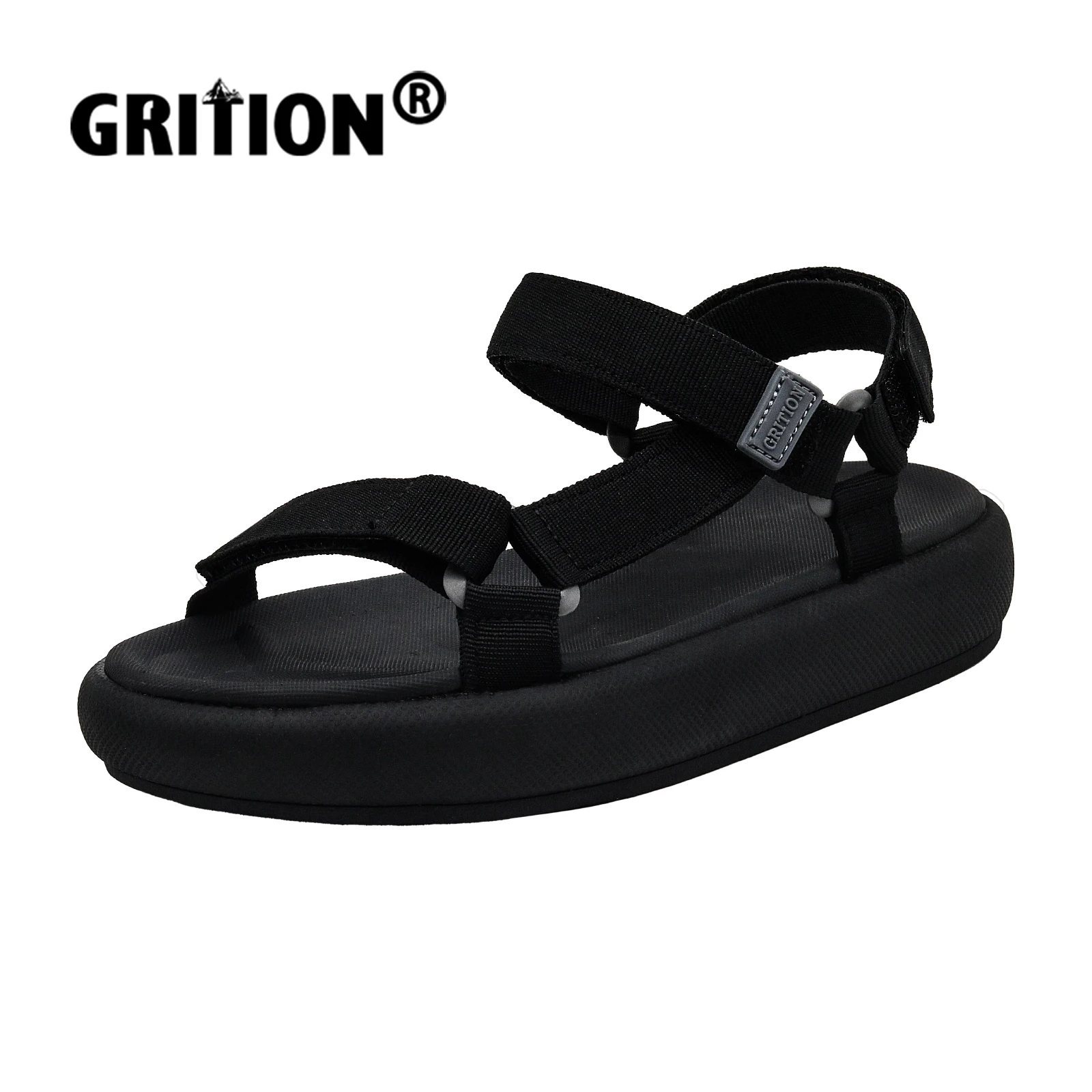 GRITION Sandali da donna neri Moda casual Forma di scarpa da pane Calzature da donna comode e leggere antiscivolo impermeabili