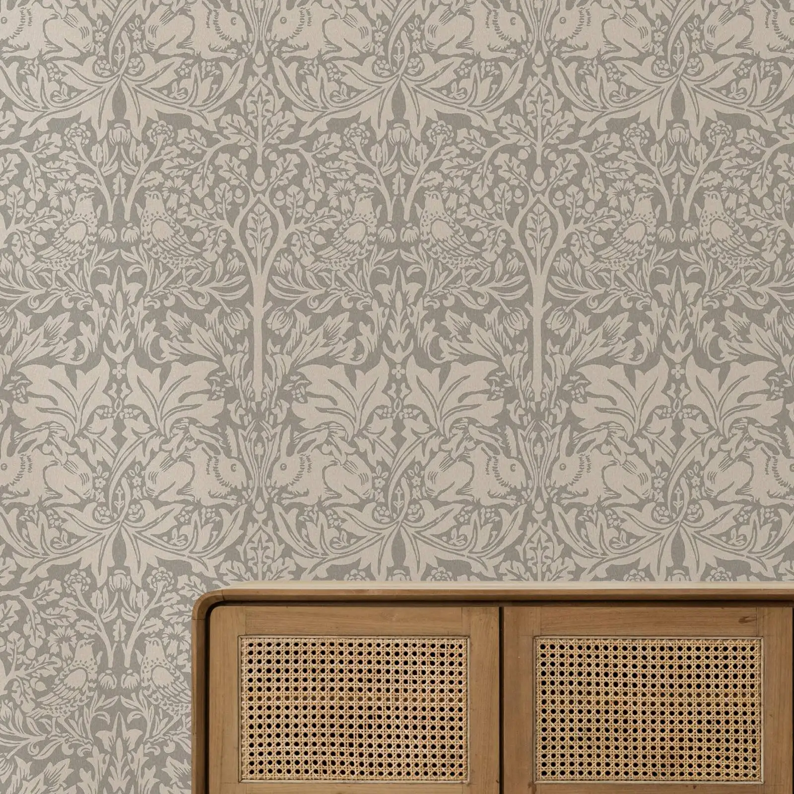 Natural Brer Rabbit Peel and Stick Wallpaper, Botanic Plants Wall Paper Mural, Vintage,Botanical Wall Mural Paper, Wall Art Deco