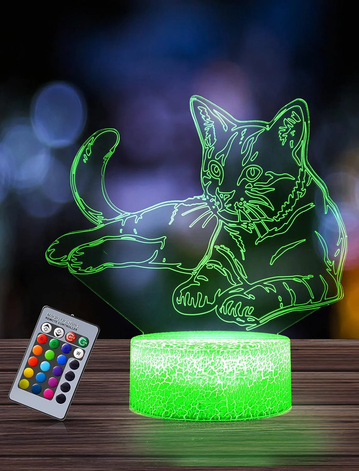 Anime Cat Carton 3D Led Night Light Touch Switch Safe Table Lamp Children Bed Room Decor Birthday&Christmas Gifts for Kids