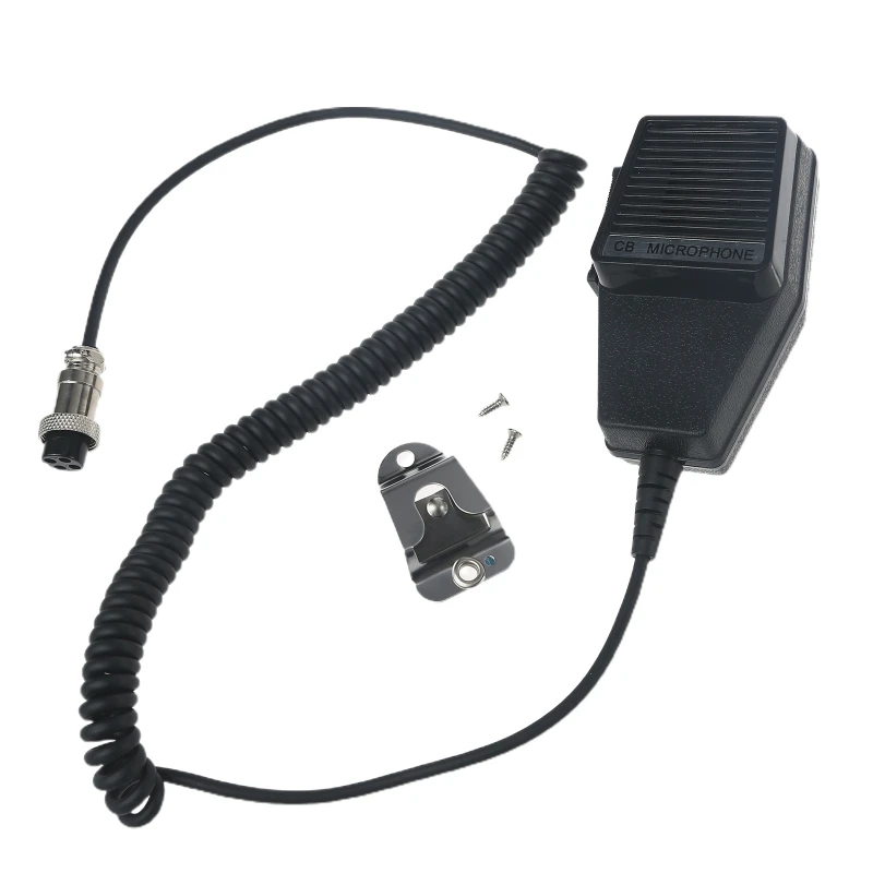 Microfone preto cb 4 pinos conector mic alto-falante para cobra para superstar para uniden para audioline rádio fácil de substituir