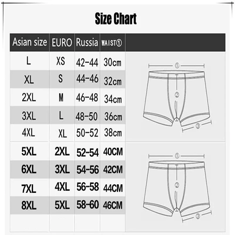 4Pcs/lot Bamboo Fiber Men\'s Boxer Pantie Underpant Plus Size XXXXL Large Size Shorts Breathable Underwear 4XL 5XL 6XL 7XL 8XL