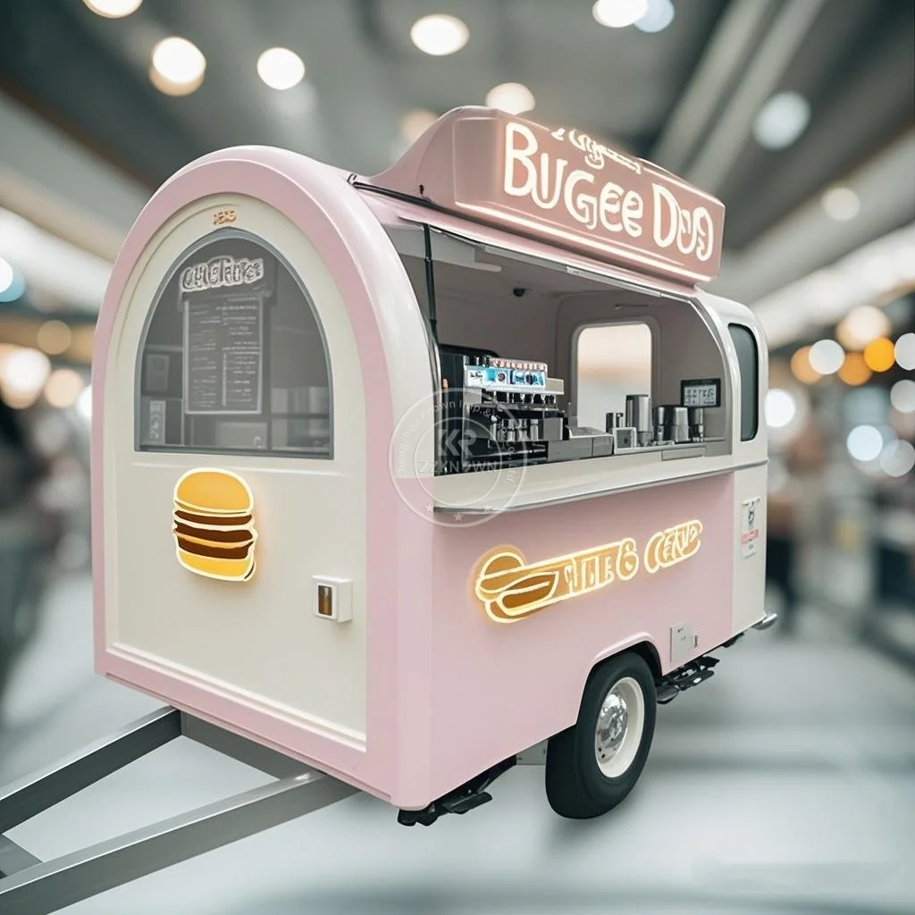 

United State Food Truck with Full Kitchen BBQ Pizza Trucks Concession Bbq Food Trailer with Porch Fully Equipped