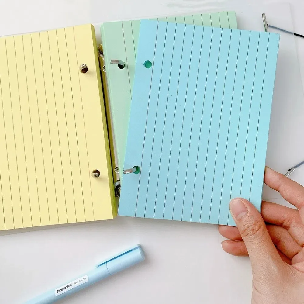 

200Sheets A6 Loose Leaf Notebook Refill Paper Candy Color 2 Hole Inner Refill Spiral Binder Paper Daily Monthly Weekly Agenda