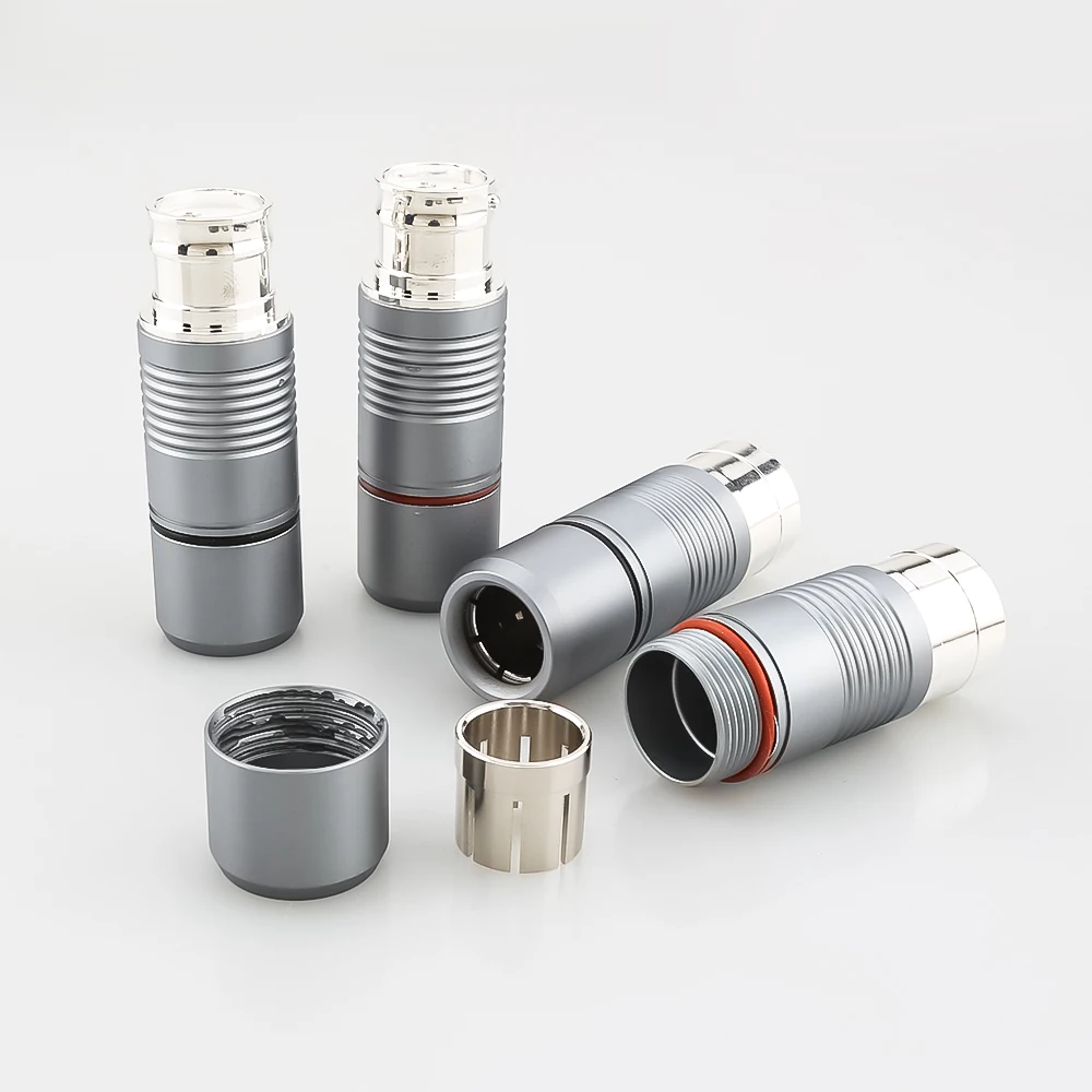 4 pezzi VR012 di alta qualità placcato argento tellurio rame maschio femmina connettore XLR audio XLR connettore di bilanciamento per spina hifi