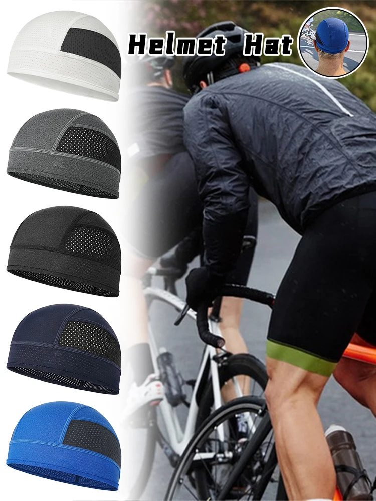 AliExpress Summer Mesh Thin Vents Beanie Cap Bonnet for Men Sweat Absorbent Skull Cap Under Helmet Moisture Wicking Cycling Cap for Rider
