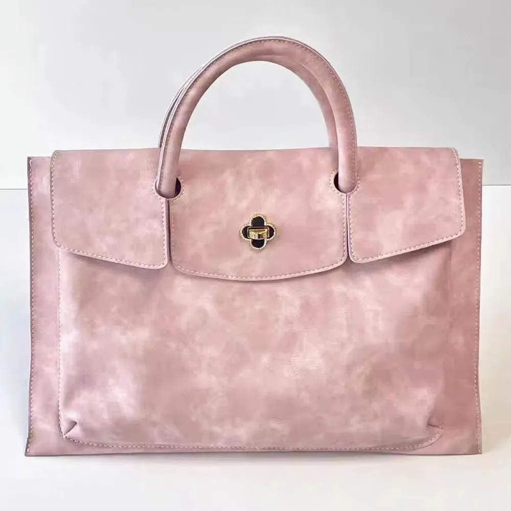 Ins Pink Women's Laptop Bag Waterproof Luxury Design Handbag Case Pu Leather Large Capacity for Macbook Pro Air Huawei Lenovo