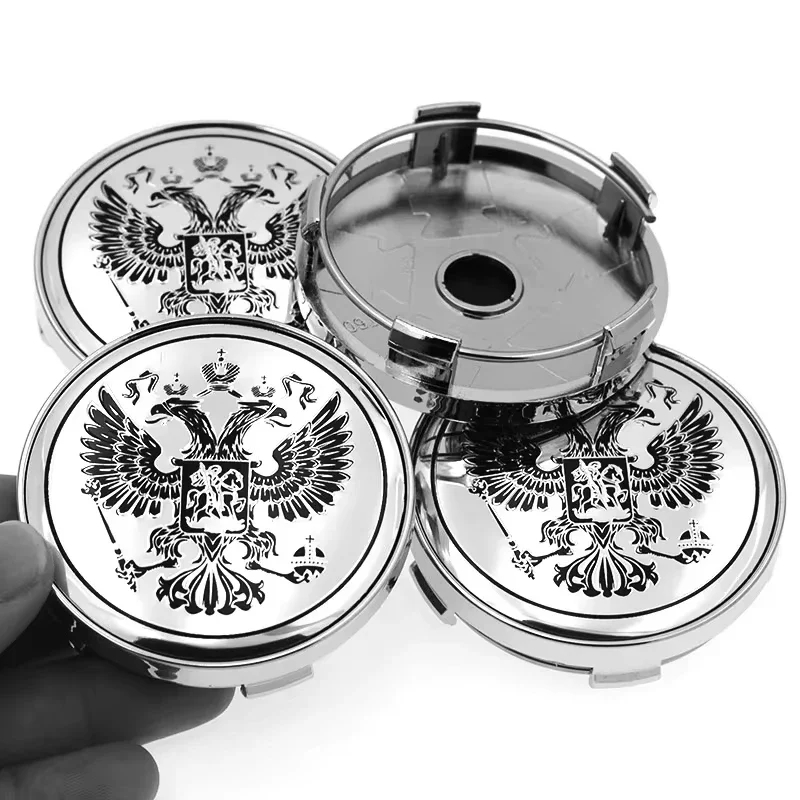 4PCS 56MM 60MM Russian National Eagle Emblem Universal Car Wheel Center Hub Caps Rim Cover Modified Accessories