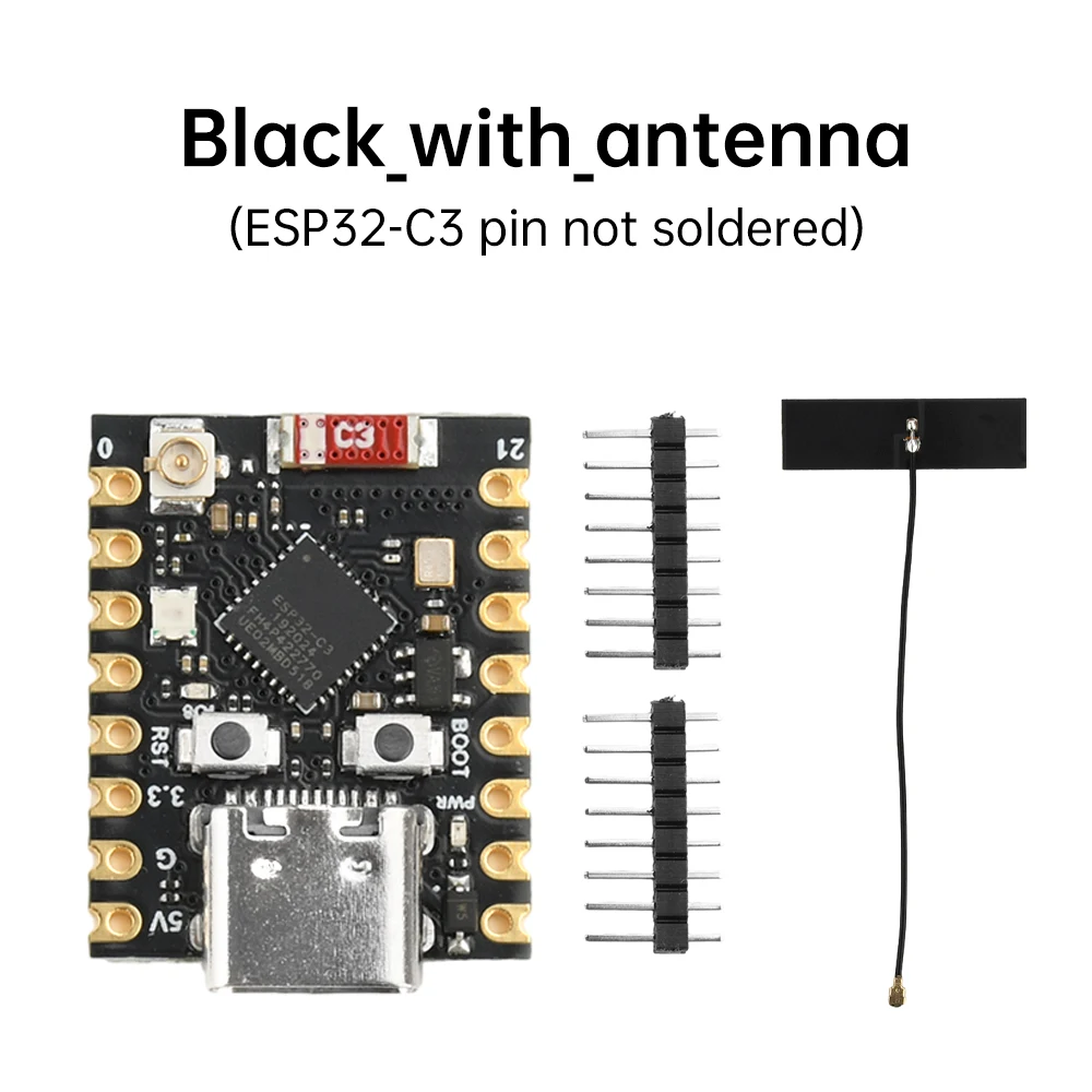 ESP32-C3 SuperMini WiFi Bluetooth مجلس التنمية Type-C واجهة هوائي خارجي غير ملحومة رأس الدبوس