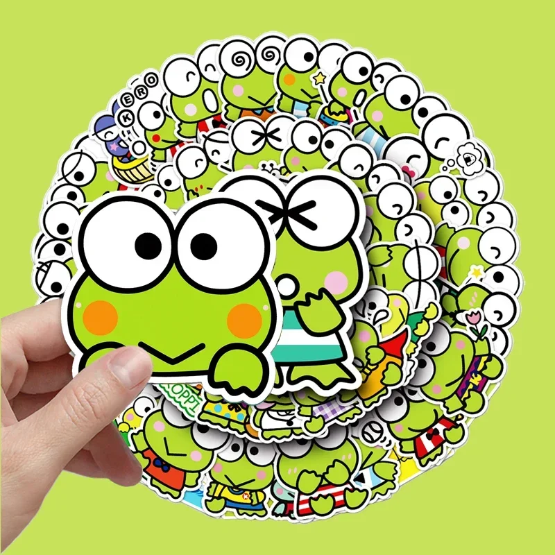 

50Pcs Cute KeroKeroKeroppi PVC Sticker Kawaii Sanrio Children Stationery Decoration Scrapbooking Kids School Supplies Wholesale