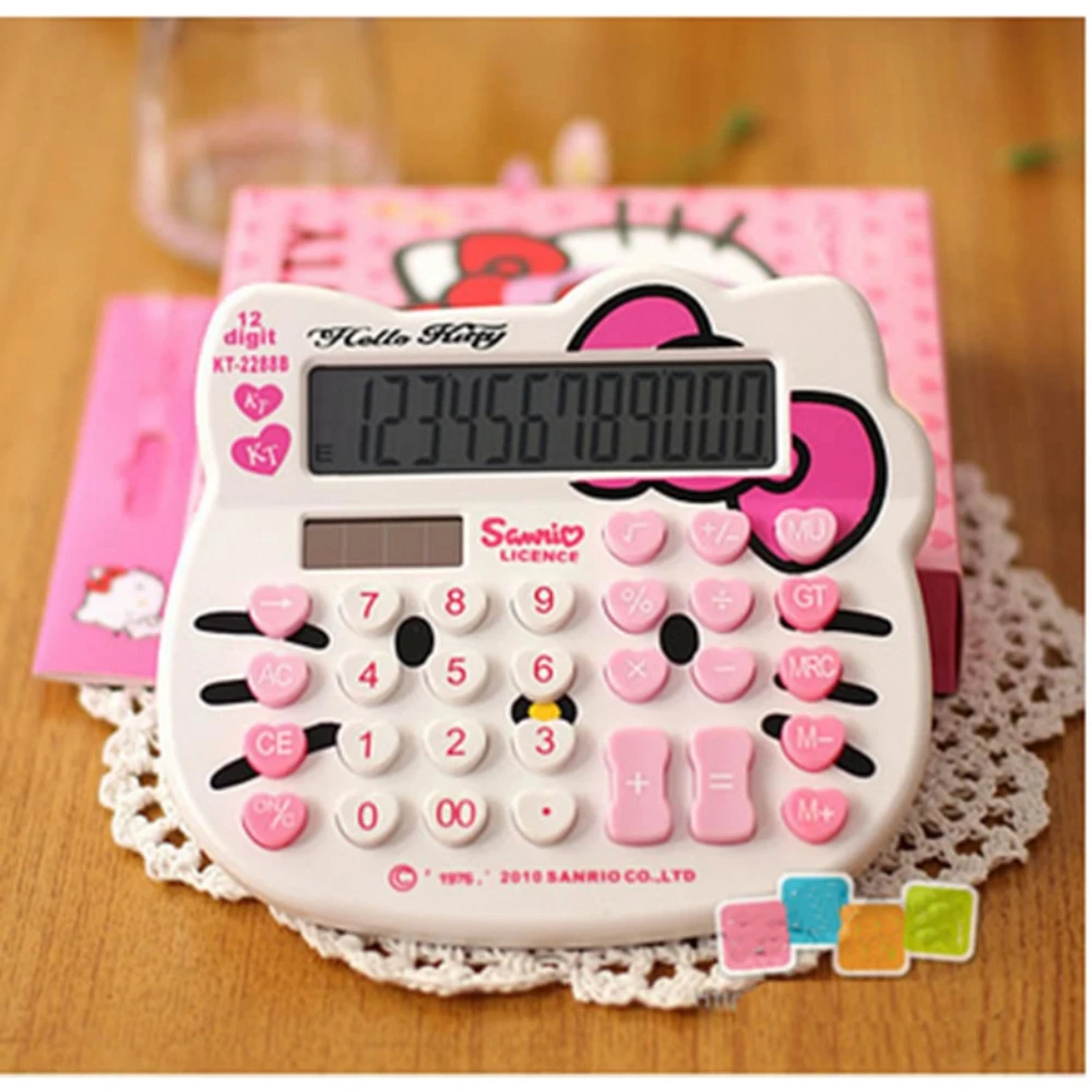 Sanrio Cartoon Scientific Calculator Kawaii Hello Kitty Voice Multifunctional Office Electronic Calculator for Girls and Boy