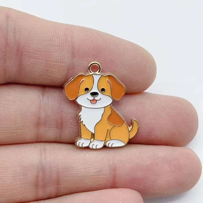 10PCS Enamel Breed Dog  Charms Cartoon Puppy Alloy Pendants DIY Handmade Jewelry Findings For Earring Bracelet Key Chain Making image 3