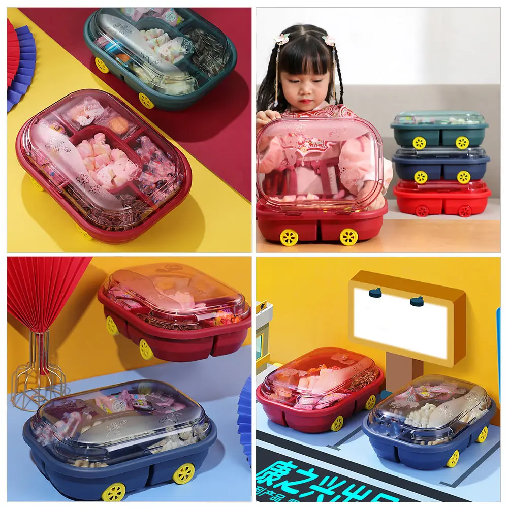 

Plastic C Storage Snack Case Cartoon Car Design Practical Birthday Christmas Packing Box Gifts