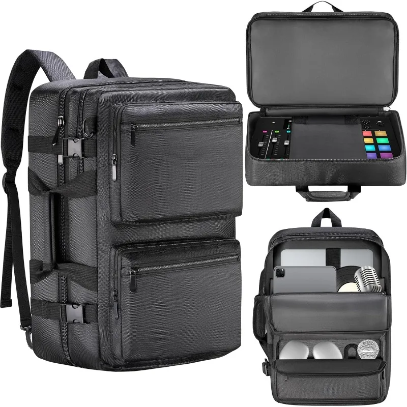 Bag Compatible with RODECaster Pro/RODECaster Pro Pro II/RODECaster Pro Duo, DJ Mixer Soft Case Audio Mixer Backpack