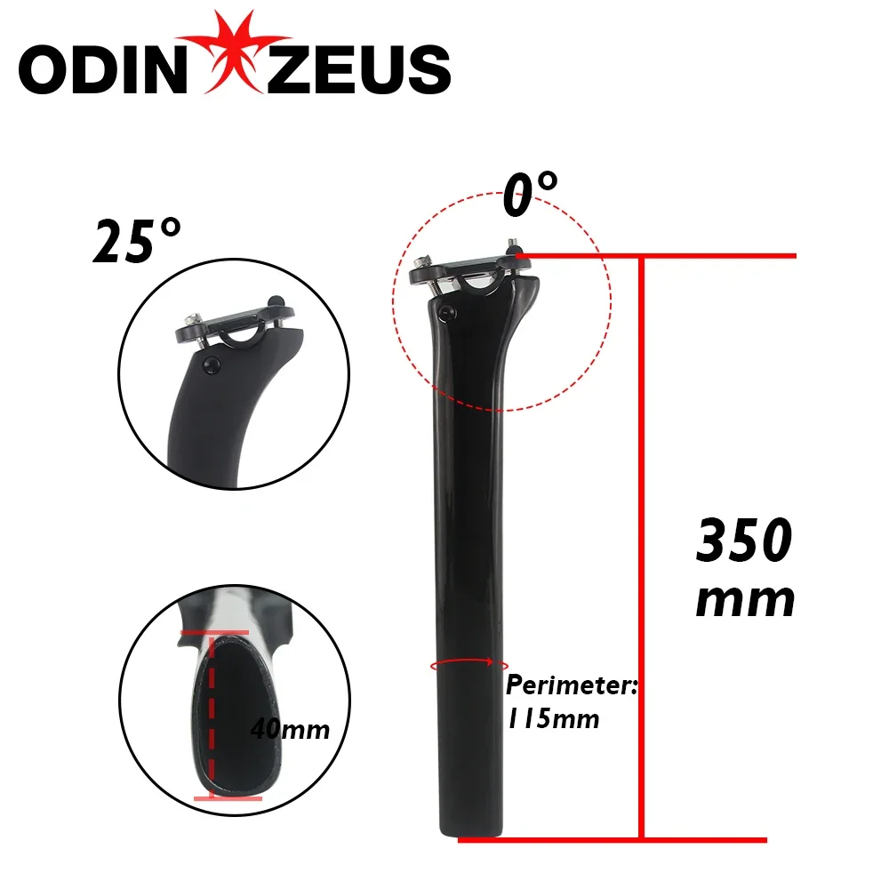 0/25 Degree Full Carbon Fiber Super Strong Road/Mountain Seat Tube F-12 MTB Bicycle Seatpost 100*350mm