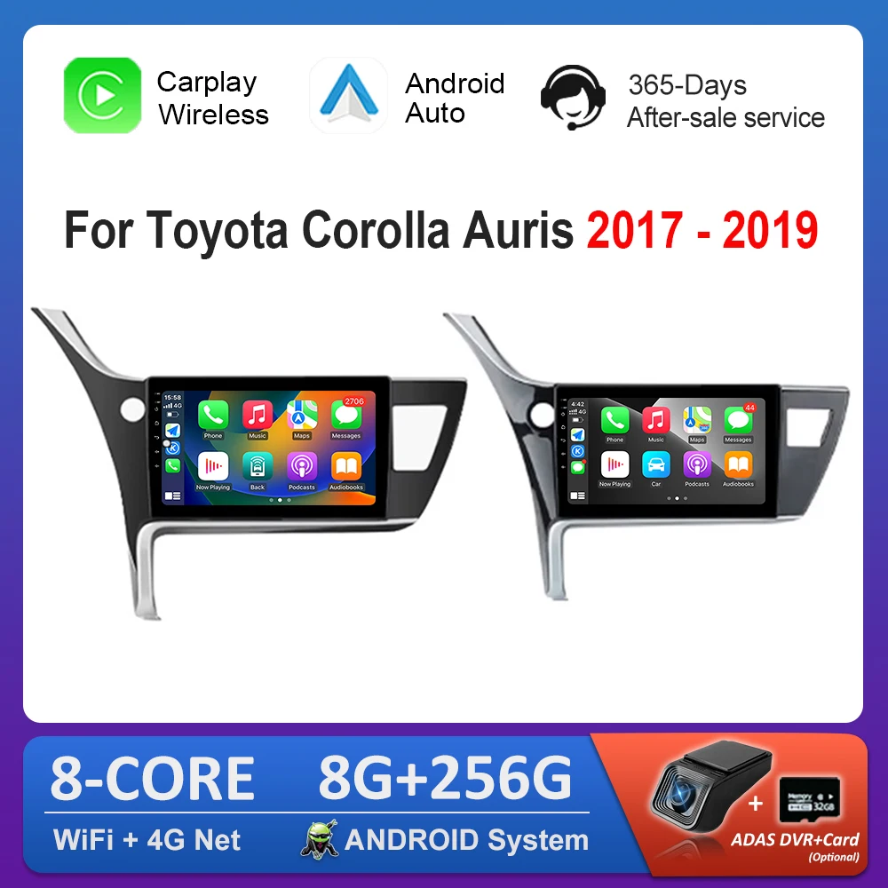 

9 '' Navigation GPS Wireless Carplay Android System for Toyota Corolla Auris 2017 - 2019 Car Video Multimedia Player BT WiFi