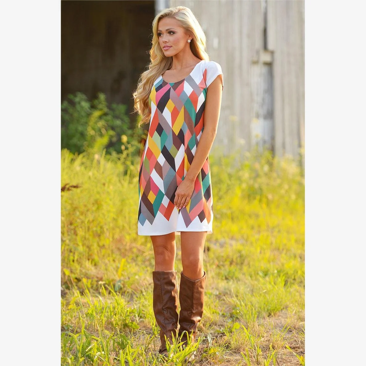 Summer 2024 Women's Loose Casual Faion Dr Street Sle Knitted ort Sve round Ne H-ape Floral Print