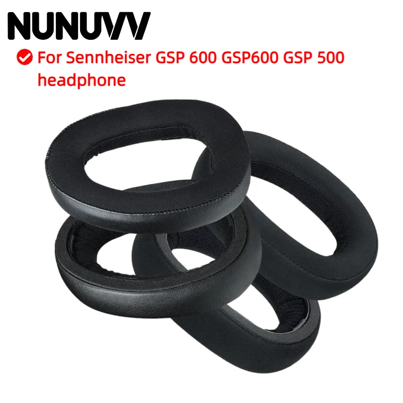 

NUNUVV For Sennheiser GSP 600 GSP600 GSP 500 Sponge Cover Breathable Leather Mesh Ear Cover Protective Cover Headset Replacement