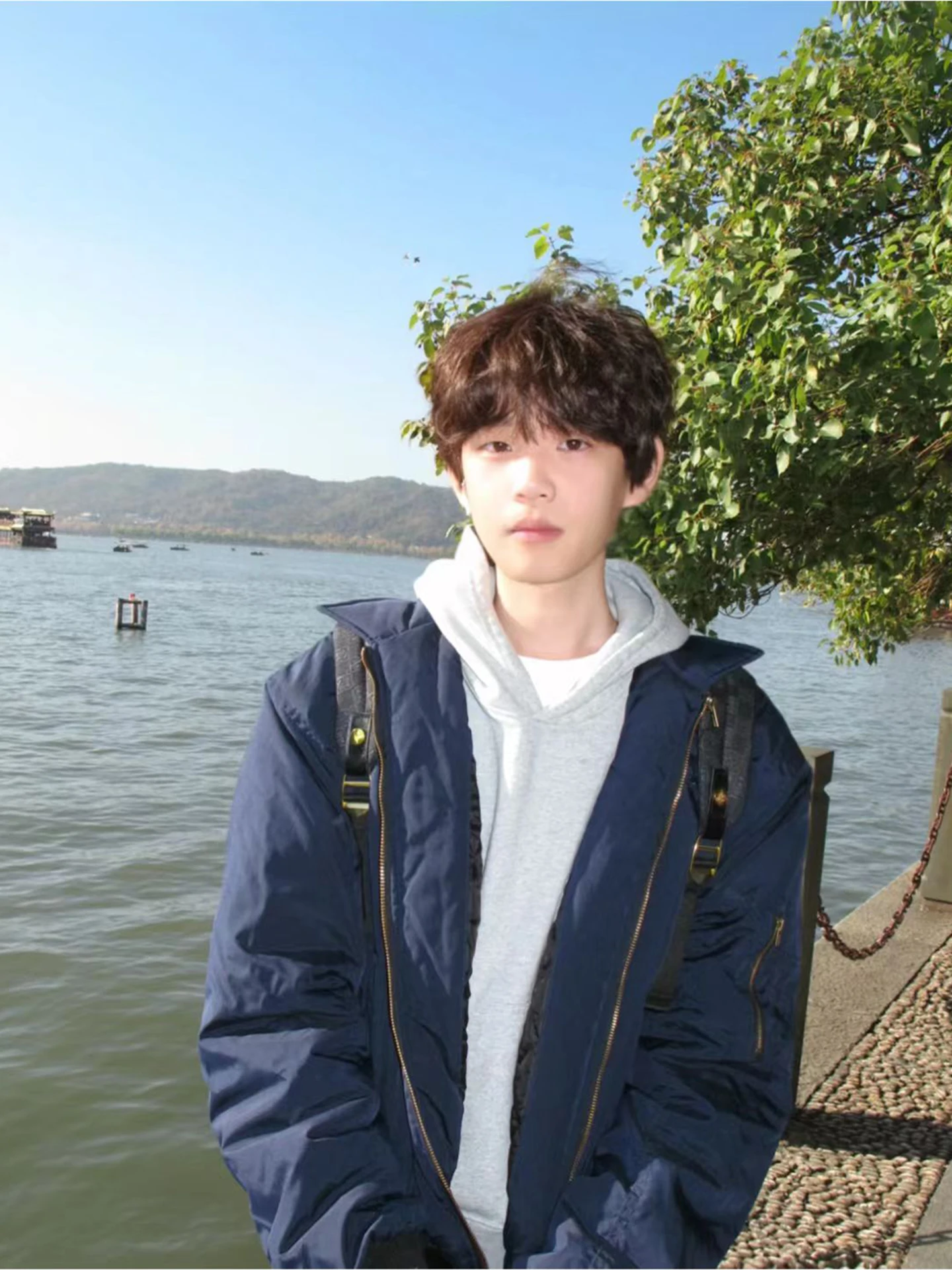 

Thiened Cotton Flight Jaet in k Blue for Men Winter Youth Stand Collar Workwear Coat with Cotton Warm And Cosy