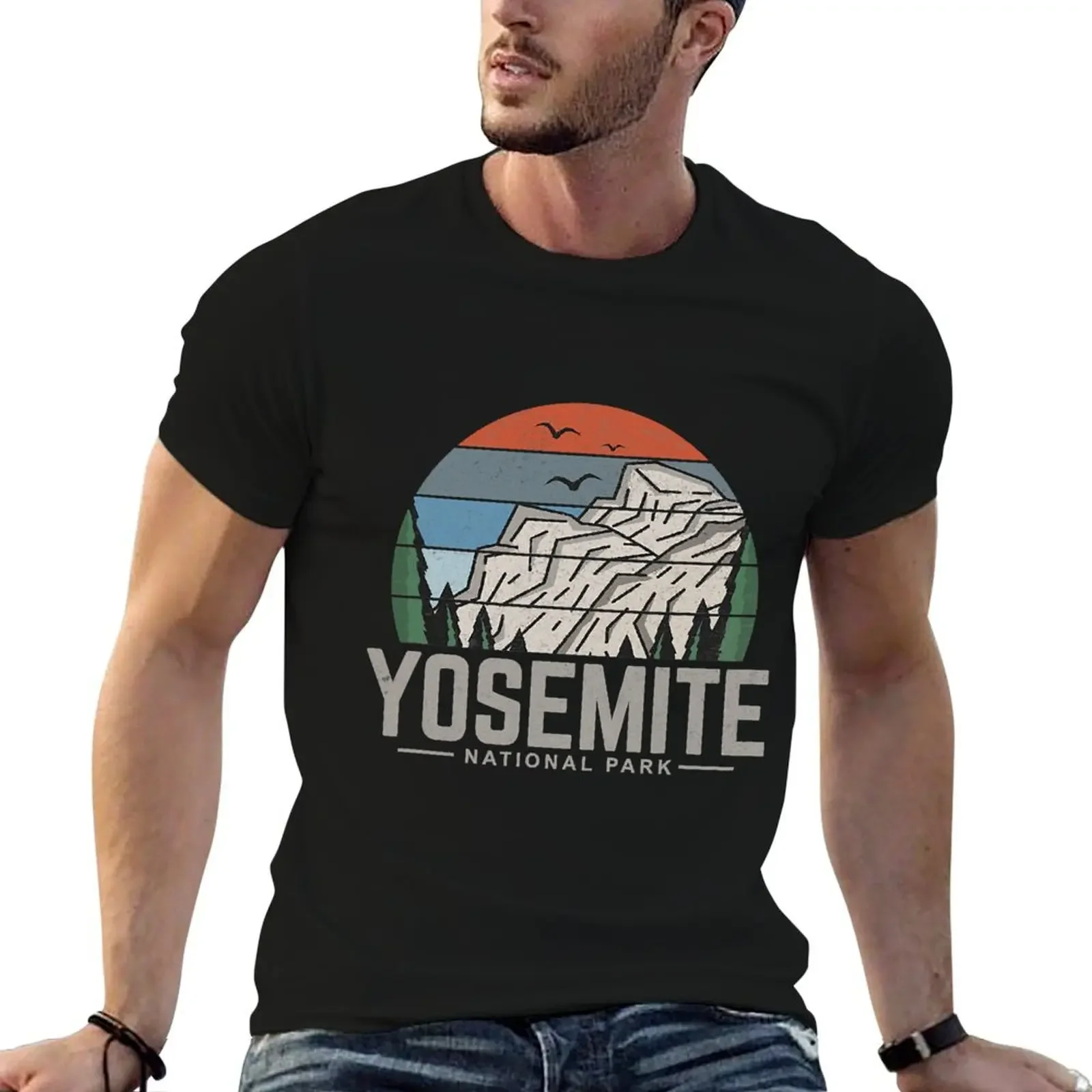 

Vintage Retro Yosemite National Park T-Shirt graphics plus sizes anime clothes T-shirts oversize workout shirts for men