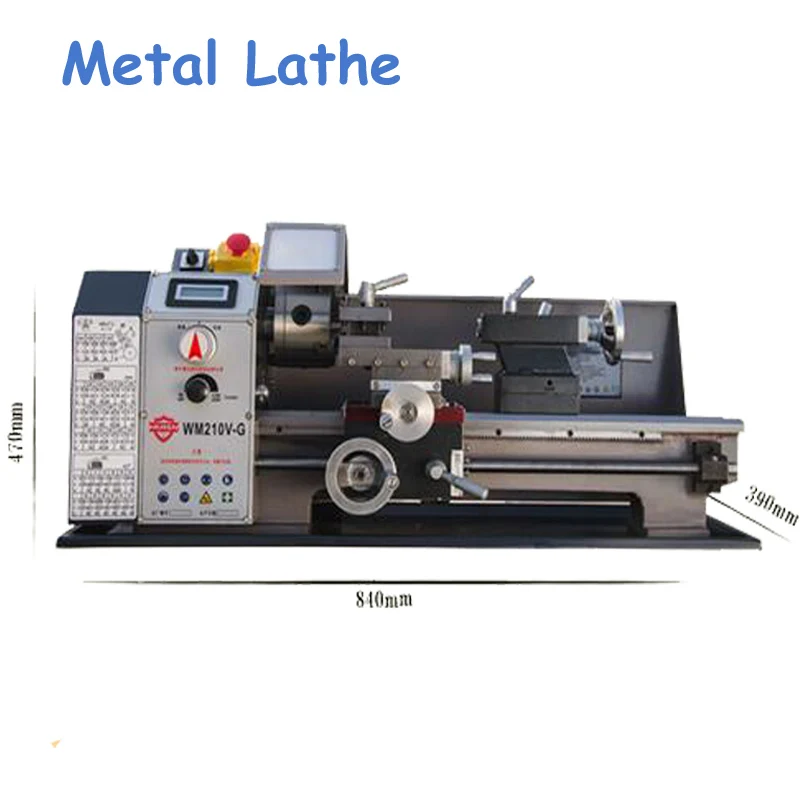 

600W Metal Lathe All Steel Lathe Machine High Power Motor Machine Tool with Switch Control WM210V-G