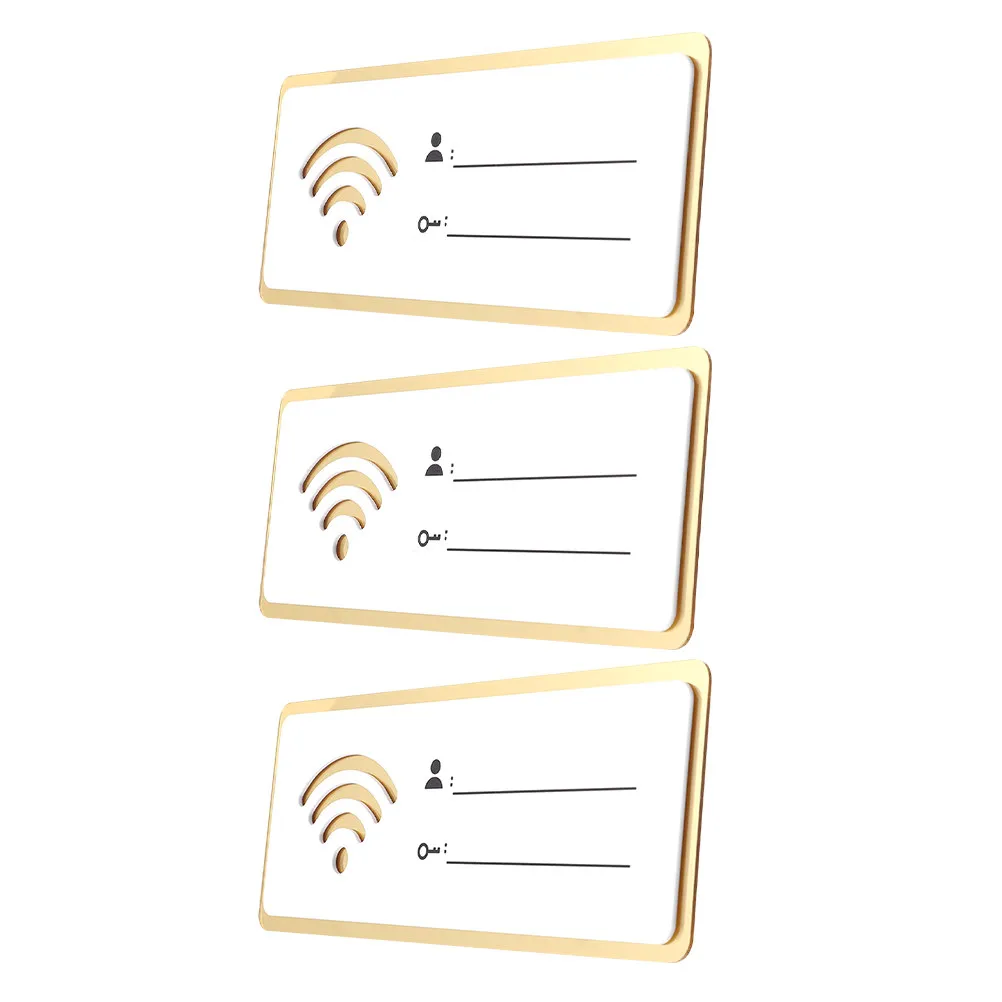 

Набор из 3 акриловых табличек с паролем Wi-Fi, 8x20 см, для отелей и офисов, напоминание о Wi-Fi покрытии, знак беспроводной сети