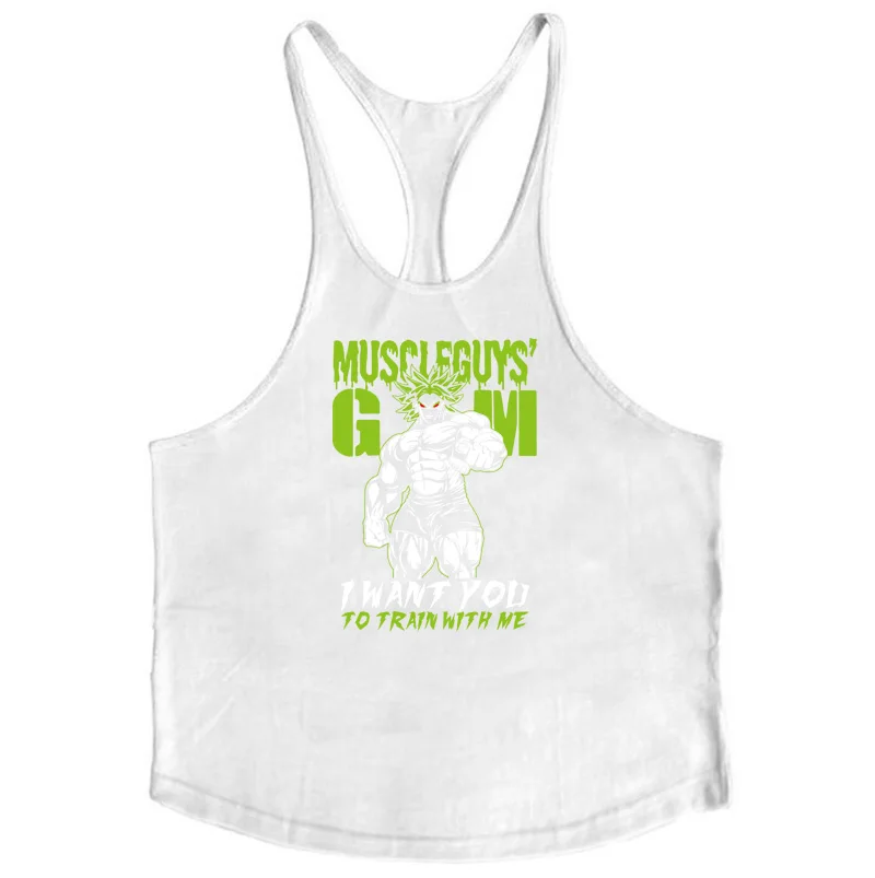 Chaleco deportivo con tirantes para hombre, ropa de entrenamiento físico de algodón puro sin mangas con tirantes en forma de I, ropa holgada para entrenamiento físico