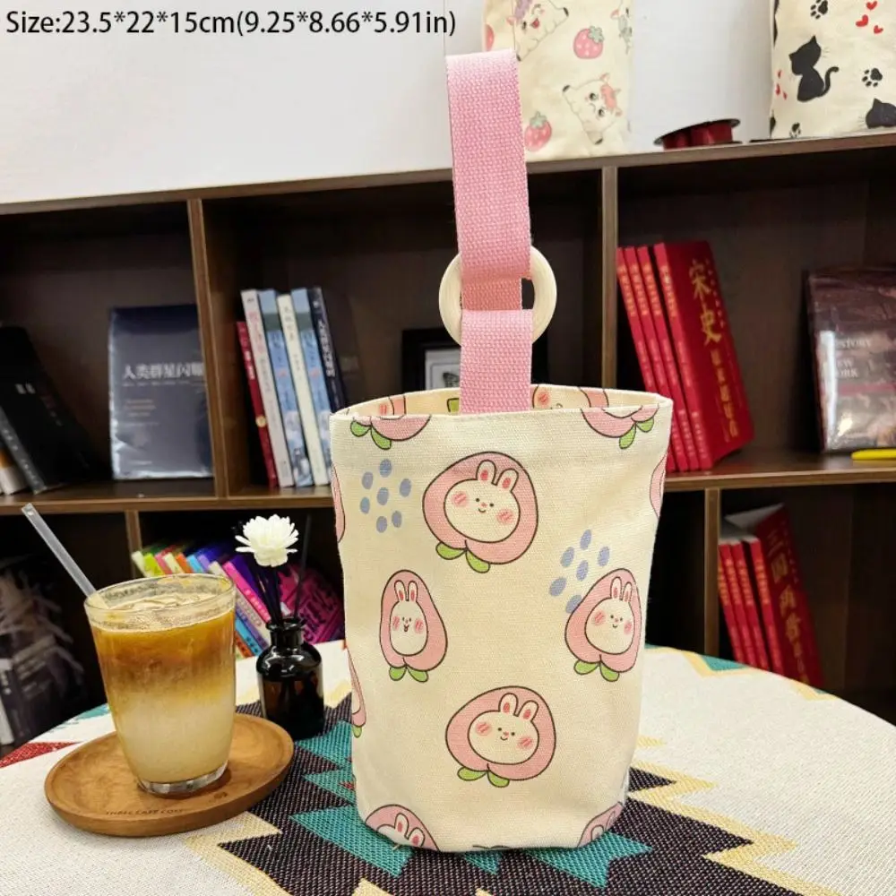 Cute Illustration Bucket Bag New Cartoon Pattern Bunny Handbag Canvas Bags