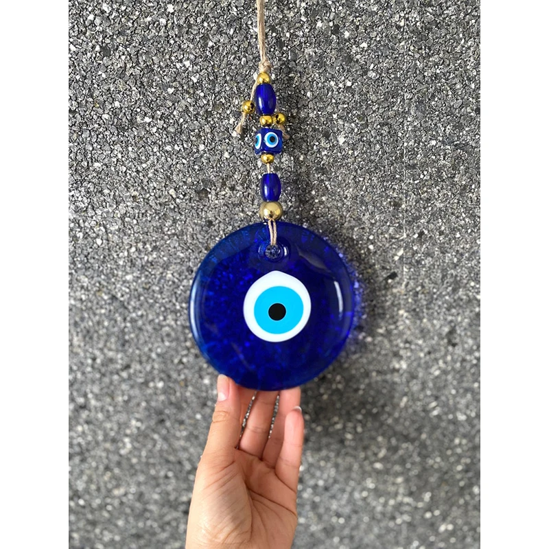 Evil Eye Wall Decor Glass Window Hanging Evil Eye Home Decoration Blue Evil Eye Bead Greek Wall Art Bohemian Decor Nazar Boncuk