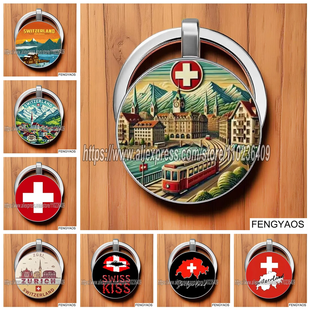 Llavero de Viaje Vintage de Zurich, Suiza, Recuerdo Ideal para Viajeros, La Mejor Opción para Familiares y Amigos