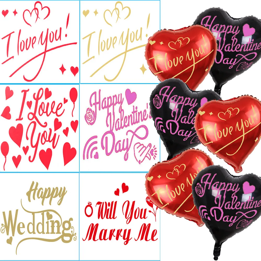 I Love You DIY Stickers Marry Me Bobo Balloons Sitckers For Happy Valentine's Day, Wedding Anniversary Party Decorations